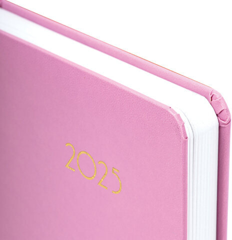 Ежедневник датированный 2025 А5 138x213 мм BRAUBERG "Select", балакрон, розовый, 115813