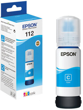 Чернила EPSON 112 (C13T06C24A) для СНПЧ EPSON L11160 /L15150 /L15160 /L6550/L6570, голубые, ОРИГИНАЛЬНЫЕ
