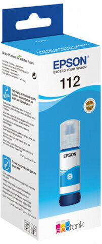 Чернила EPSON 112 (C13T06C24A) для СНПЧ EPSON L11160 /L15150 /L15160 /L6550/L6570, голубые, ОРИГИНАЛЬНЫЕ