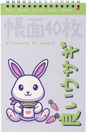 Блокнот А5, 40 л, гребень, картон, клетка, АЛЬТ, KAWAII ANIMALS (4 вида), 3-40-729