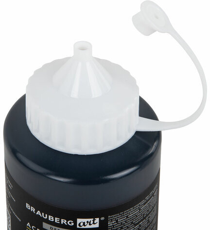 Краска акриловая художественная МАТОВАЯ черная 500 мл в банке, BRAUBERG ART DEBUT, 192536