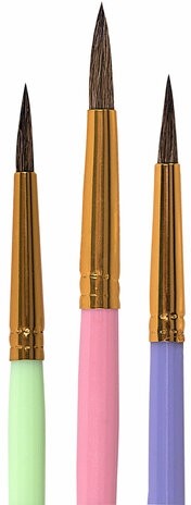 Кисти ПОНИ набор 3 шт. (круглые № 3, 4, 5), блистер, BRAUBERG KIDS, 201074