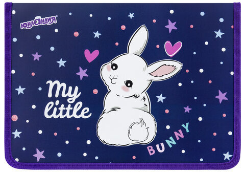 Папка для труда на молнии ЮНЛАНДИЯ А4, 1 отделение, откидная планка, органайзер, "Fluffy tail", 272220