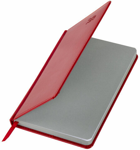 Ежедневник датированный 2024 А5 138x213 мм, BRAUBERG "Rainbow", под кожу, красный, 114870