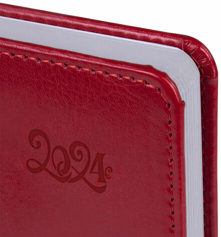 Ежедневник датированный 2024 А5 138x213 мм, BRAUBERG "Rainbow", под кожу, красный, 114870