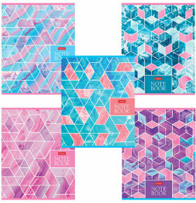 Тетрадь А5 48 л. HATBER скоба, клетка, металлизированный картон, &quot;Dream&quot; (5 видов в спайке), 48Т5мтВ1