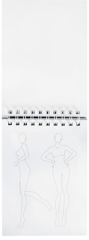 Скетчбук, С ШАБЛОНАМИ ФИГУР, бумага 160 г/м2, 145х205 мм, 60 л., гребень, подложка, BRAUBERG ART, 115073