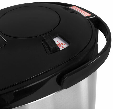 Термопот SONNEN TP-50, 5 л, 900 Вт, 1 температурный режим, 3 режима подачи воды, сталь, белый/серебро, 456711