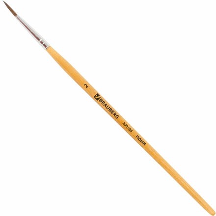 Кисть BRAUBERG, пони, круглая, № 2, 200188