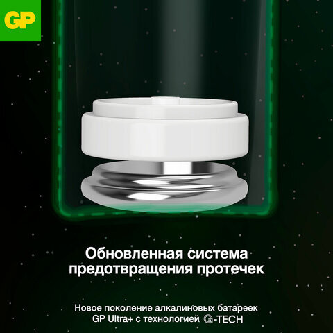 Батарейки КОМПЛЕКТ 2 шт., GP Ultra Plus G-Tech, AAA (LR03), алкалиновые, мизинчиковые, 24AUPA21-2CRSB2