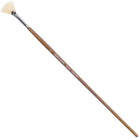 Кисть художественная профессиональная BRAUBERG ART CLASSIC, щетина, веерная, № 6, длинная ручка, 200744