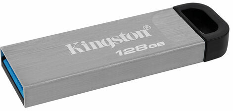 Флеш-диск 128 GB KINGSTON DataTraveler Kyson, разъем USB 3.2, серебряный, DTKN/128GB
