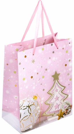 Пакет подарочный (1 штука) новогодний 18x10x23 см, ЗОЛОТАЯ СКАЗКА &quot;Lilac Story&quot;, фольга, 608233