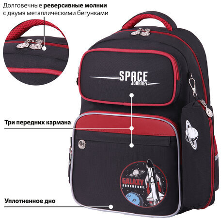 Рюкзак ЮНЛАНДИЯ COMPLETE с пеналом в комплекте, эрго-спинка, "Endless space", 42х29х14 см, 271415