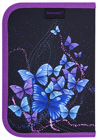 Пенал BRAUBERG, 1 отделение, 1 откидная планка, полиэстер, 21х14 см, "Fly Always", 271520