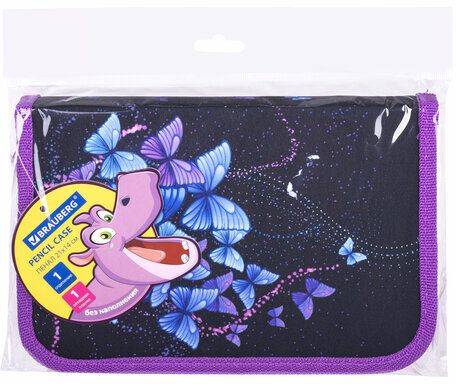 Пенал BRAUBERG, 1 отделение, 1 откидная планка, полиэстер, 21х14 см, "Fly Always", 271520