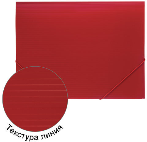 Папка на резинках BRAUBERG "Contract", красная, до 300 листов, 0,5 мм, бизнес-класс, 221798