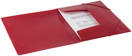 Папка на резинках BRAUBERG "Contract", красная, до 300 листов, 0,5 мм, бизнес-класс, 221798