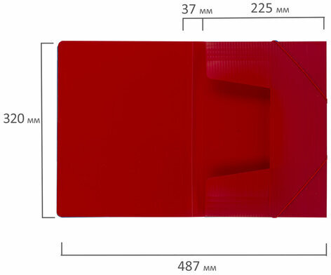 Папка на резинках BRAUBERG "Contract", красная, до 300 листов, 0,5 мм, бизнес-класс, 221798