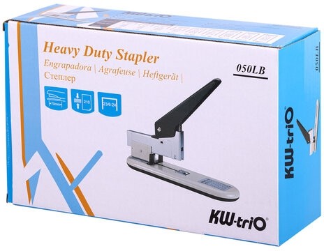 Степлер МОЩНЫЙ №23/6-23/23 KW-trio, до 210 листов, серый/черный, 50-LB, -50-LB