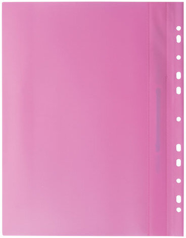 Скоросшиватель пластиковый с перфорацией BRAUBERG, А4, 140/180 мкм, розовый, 226588