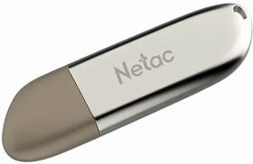 Флеш-диск 64 GB NETAC U352, USB 2.0, металлический корпус, серебристый, NT03U352N-064G-20PN