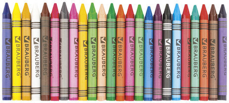 Восковые мелки BRAUBERG "АКАДЕМИЯ", НАБОР 24 цвета, 227285