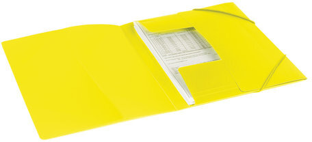 Папка на резинках BRAUBERG "Neon", неоновая, желтая, до 300 листов, 0,5 мм, 227461