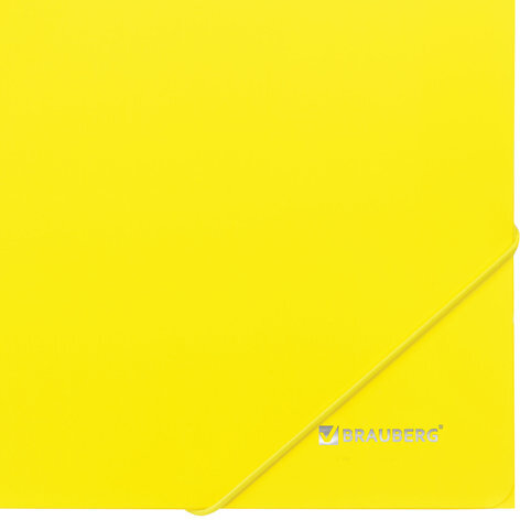 Папка на резинках BRAUBERG "Neon", неоновая, желтая, до 300 листов, 0,5 мм, 227461