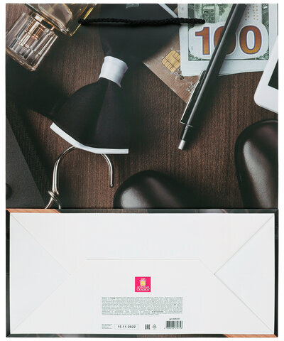 Пакет подарочный 26,5x12,7x33 см ЗОЛОТАЯ СКАЗКА "Businessman", выборочный лак, 608245