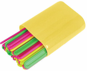 Счетные палочки неоновые 50 штук в пластиковом пенале, ассорти, ЮНЛАНДИЯ, 106284