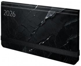 Еженедельник датированный 2026 с резинкой 171х93 мм, BRAUBERG, твердый, УФ-ЛАК, 64 л., &quot;Marble&quot;, 117357