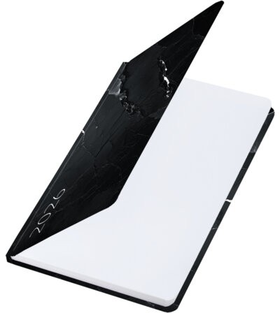 Еженедельник датированный 2026 с резинкой 171х93 мм, BRAUBERG, твердый, УФ-ЛАК, 64 л., "Marble", 117357