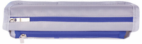 Пенал ЮНЛАНДИЯ для мальчиков, 2 отделения, мягкий, "Машина", серый, 21х6х9 см, 228983