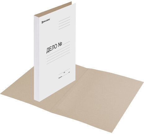 Папка без скоросшивателя "Дело", картон, плотность 440 г/м2, до 200 листов, BRAUBERG, 110929