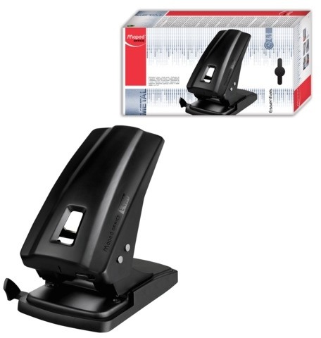 Дырокол MAPED (Франция) "Essentials", металлический, мощный, на 70 листов, черный, 406411