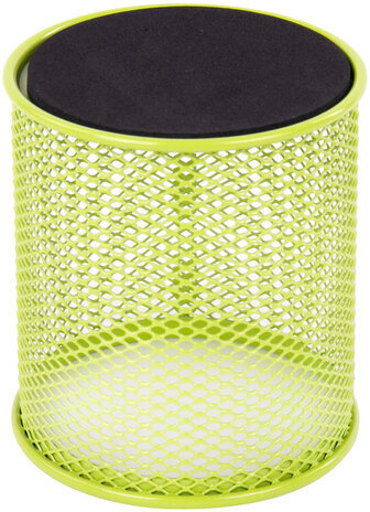 Подставка-органайзер BRAUBERG "Germanium", металлическая, круглое основание, 100х89 мм, светло-зеленая, 231982