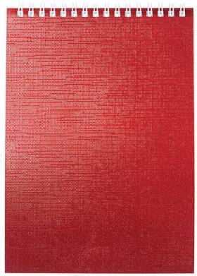 Блокнот А5 (146х205 мм) 80 л., гребень, бумвинил, клетка, HATBER, METALLIC Красный, 80Б5бвВ1гр