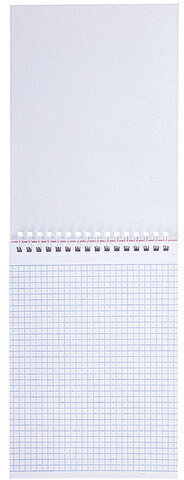 Блокнот А5 (146х205 мм) 80 л., гребень, бумвинил, клетка, HATBER, METALLIC Красный, 80Б5бвВ1гр