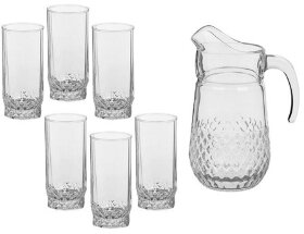 Набор столовый, 7 предметов, кувшин 1250 мл + 6 стаканов 275 мл, стекло, &quot;Valse&quot;, PASABAHCE, 97675