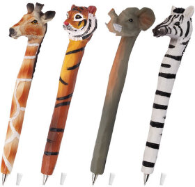 Ручка фигурная &quot;ЖИВОТНЫЕ&quot;, СИНЯЯ, 4 дизайна ассорти, 0,5 мм, дисплей, BRAUBERG, 142777