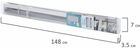 Жалюзи горизонтальные BRABIX 140х160 см, АЛЮМИНИЙ, цвет белый, 606044