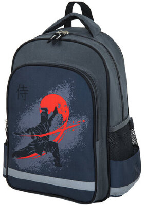 Рюкзак ПИФАГОР SCHOOL для начальной школы, &quot;Samurai&quot;, 38x28х14 см, 270662