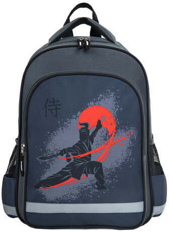 Рюкзак ПИФАГОР SCHOOL для начальной школы, "Samurai", 38x28х14 см, 270662