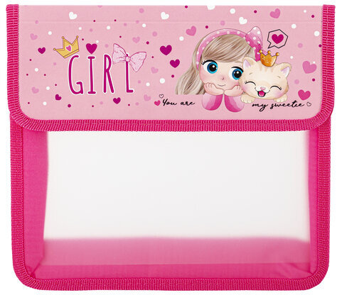 Папка для тетрадей ЮНЛАНДИЯ А5, пластик, 2 отделения, клапан на липучке, "Lovely friends", 270967