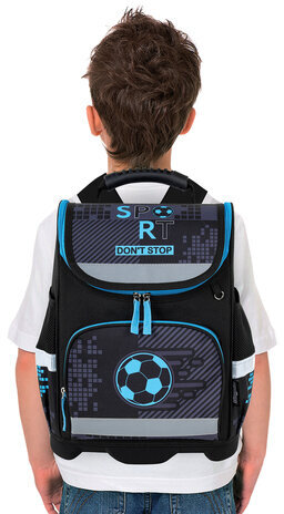 Ранец ЮНЛАНДИЯ WISE, 1 отделение, 3 кармана, устойчивое дно, "Sport game", 37x29х15 см, 272072