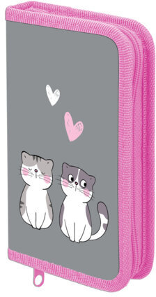 Пенал ЮНЛАНДИЯ, 1 отделение, картон с эффектом soft-touch, 19х11 см, &quot;Sweet whiskers&quot;, 272261