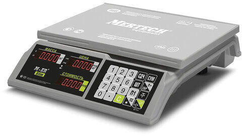 Весы торговые MERTECH M-ER 326-15.2 LED (0,05-15 кг), дискретность 2 г, платформа 325x230 мм, без стойки, 3042