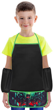 Накидка фартук с нарукавниками для труда BRAUBERG, 3 кармана, 46x54 см, "Night warrior", 272450