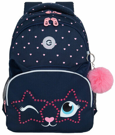 Рюкзак GRIZZLY школьный, анатомическая спинка, 2 отделения, для девочек, WINK, 40х27х20 см, RG-460-6/4